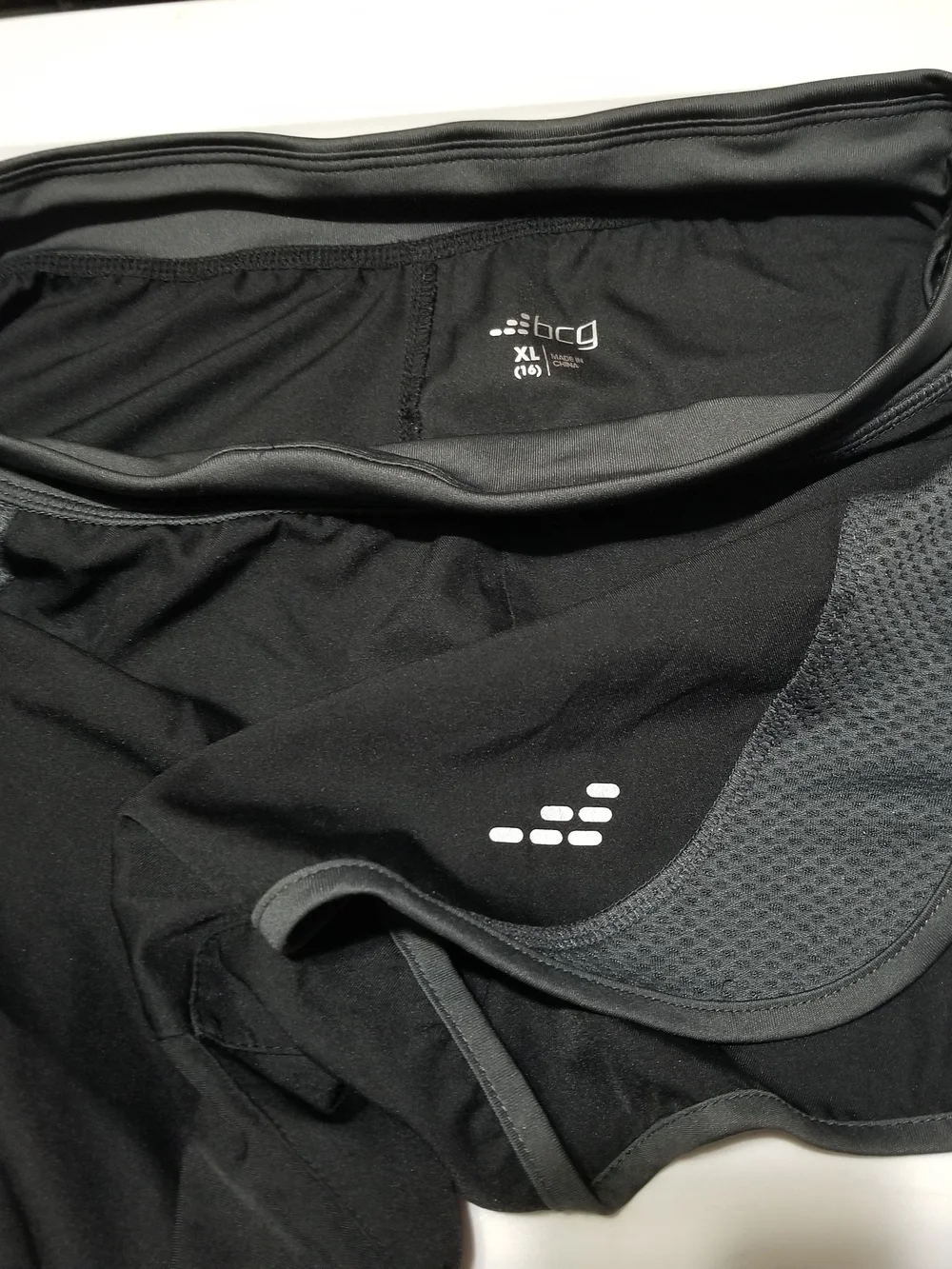 BCG Kid's XL Black and Gray Athletic Mesh Shorts